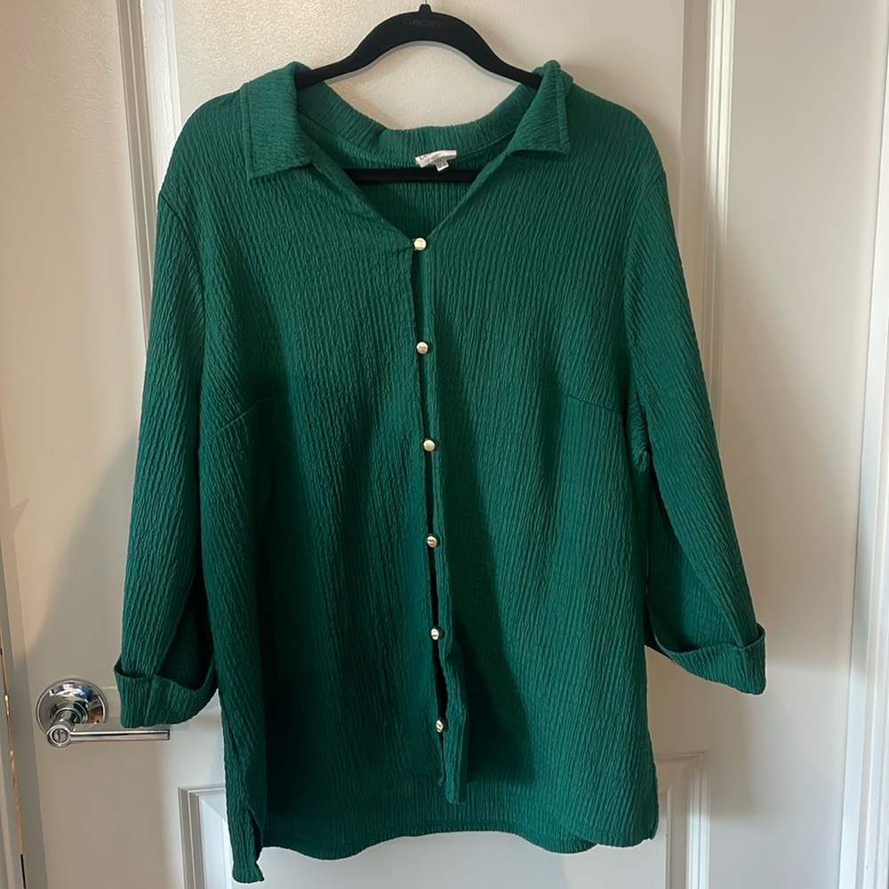Emerald Green 1X Blouse